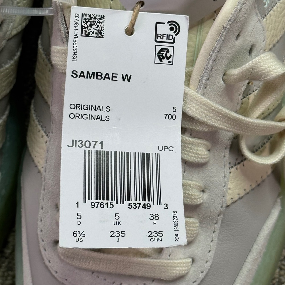 NWT Adidas Sambae W Platform Sneakers Women's 6.5 Grey Silver Mint Translucent - Picture 8 of 13